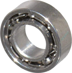 Value Collection - 3/32" Bore Diam, 3/16" OD, Open Miniature Radial Ball Bearing - 1/16" Wide, 1 Row, Round Bore, 13 Lb Static Capacity, 43 Lb Dynamic Capacity - A1 Tooling