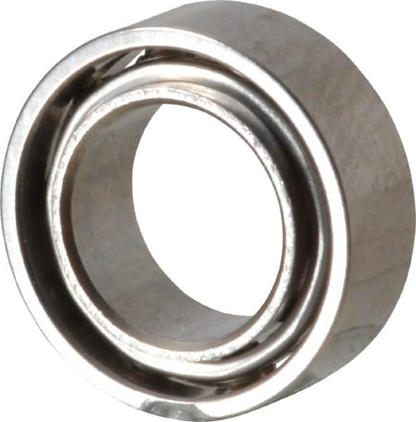 Value Collection - 3/16" Bore Diam, 5/16" OD, Open Miniature Radial Ball Bearing - 7/64" Wide, 1 Row, Round Bore, 29 Lb Static Capacity, 81 Lb Dynamic Capacity - A1 Tooling