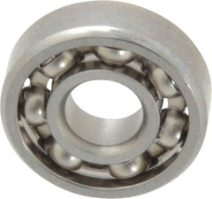 Value Collection - 3/16" Bore Diam, 1/2" OD, Open Miniature Radial Ball Bearing - 5/32" Wide, 1 Row, Round Bore, 108 Lb Static Capacity, 293 Lb Dynamic Capacity - A1 Tooling