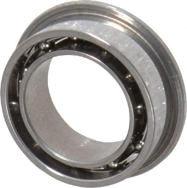 Value Collection - 1/4" Bore Diam, 3/8" OD, Open Miniature Radial Ball Bearing - 1/8" Wide, With Flange, 1 Row, Round Bore, 33 Lb Static Capacity, 84 Lb Dynamic Capacity - A1 Tooling