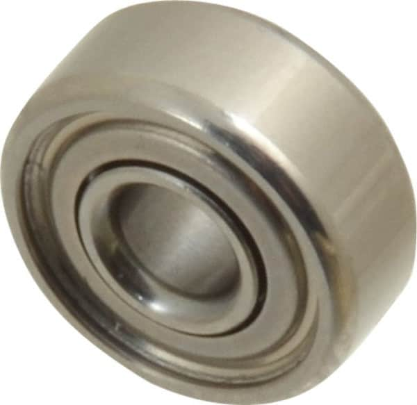 Value Collection - 1/8" Bore Diam, 3/8" OD, Double Shield Miniature Radial Ball Bearing - 5/32" Wide, 1 Row, Round Bore, 49 Lb Static Capacity, 144 Lb Dynamic Capacity - A1 Tooling