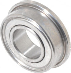 Value Collection - 3/16" Bore Diam, 3/8" OD, Double Shield Miniature Radial Ball Bearing - 1/8" Wide, With Flange, 1 Row, Round Bore, 56 Lb Static Capacity, 160 Lb Dynamic Capacity - A1 Tooling