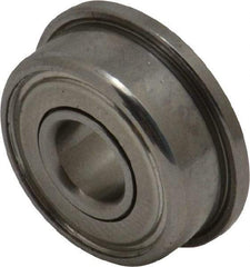 Value Collection - 1/8" Bore Diam, 3/8" OD, Double Shield Miniature Radial Ball Bearing - 9/64" Wide, With Flange, 1 Row, Round Bore, 49 Lb Static Capacity, 144 Lb Dynamic Capacity - A1 Tooling