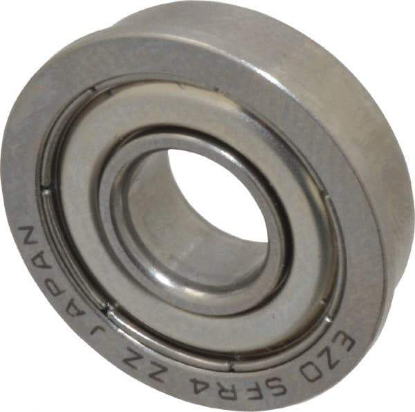 Value Collection - 1/4" Bore Diam, 5/8" OD, Double Shield Miniature Radial Ball Bearing - 0.196" Wide, With Flange, 1 Row, Round Bore, 128 Lb Static Capacity, 335 Lb Dynamic Capacity - A1 Tooling