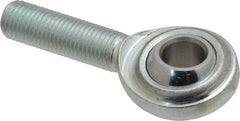 Made in USA - 7/16" ID, 1-1/8" Max OD, 6,402 Lb Max Static Cap, Plain Male Spherical Rod End - 7/16-20 RH, Steel with Steel Raceway - A1 Tooling