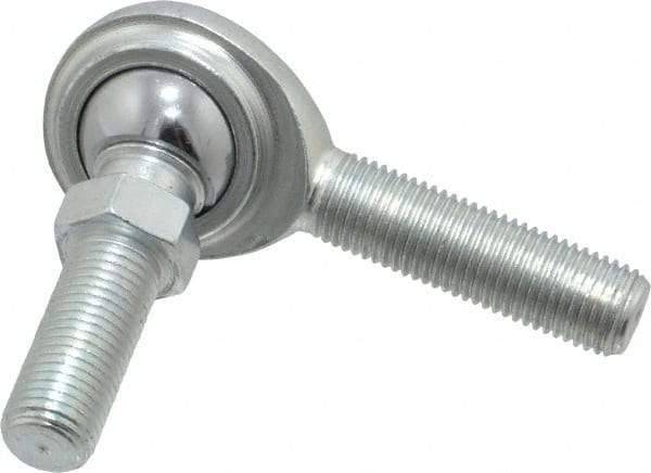 Made in USA - 3/8" ID, 1" Max OD, 5,100 Lb Max Static Cap, Male Spherical Rod End with Stud - 3/8-24 RH, Steel with Steel Raceway - A1 Tooling