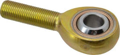 Made in USA - 1/2" ID, 1-5/16" Max OD, 6,700 Lb Max Static Cap, Plain Male Spherical Rod End - 1/2-20 RH, Steel with Bronze Raceway - A1 Tooling