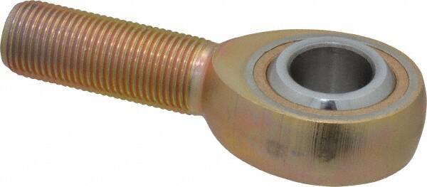 Made in USA - 5/8" ID, 1-1/2" Max OD, 7,400 Lb Max Static Cap, Plain Male Spherical Rod End - 5/8-18 RH, Steel with Bronze Raceway - A1 Tooling