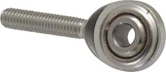 Made in USA - 3/16" ID, 5/8" Max OD, 912 Lb Max Static Cap, Plain Male Spherical Rod End - 10-32 RH, Stainless Steel with Stainless Steel Raceway - A1 Tooling