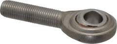 Made in USA - 3/8" ID, 1" Max OD, 3,040 Lb Max Static Cap, Plain Male Spherical Rod End - 3/8-24 RH, Stainless Steel with Stainless Steel Raceway - A1 Tooling