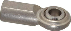 Made in USA - 1/2" ID, 1-5/16" Max OD, 4,720 Lb Max Static Cap, Plain Female Spherical Rod End - 1/2-20 RH, Stainless Steel with Stainless Steel Raceway - A1 Tooling