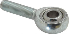 Made in USA - 3/8" ID, 1" Max OD, 9,550 Lb Max Static Cap, Plain Male Spherical Rod End - 3/8-24 RH, Alloy Steel with Steel Raceway - A1 Tooling