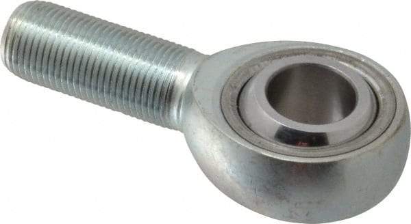 Made in USA - 3/4" ID, 1-3/4" Max OD, 28,090 Lb Max Static Cap, Plain Male Spherical Rod End - 3/4-16 RH, Alloy Steel with Steel Raceway - A1 Tooling