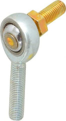 Made in USA - 5/16" ID, 7/8" Max OD, 7,639 Lb Max Static Cap, Male Spherical Rod End with Stud - 5/16-24 RH, Alloy Steel with Steel Raceway - A1 Tooling