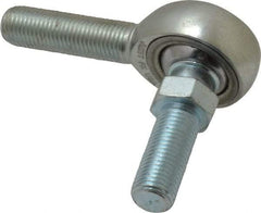 Made in USA - 3/8" ID, 1" Max OD, 9,550 Lb Max Static Cap, Male Spherical Rod End with Stud - 3/8-24 RH, Alloy Steel with Steel Raceway - A1 Tooling