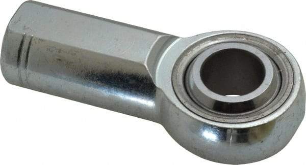 Made in USA - 3/4" ID, 1-3/4" Max OD, 28,090 Lb Max Static Cap, Plain Female Spherical Rod End - 3/4-16 RH, Alloy Steel with Steel Raceway - A1 Tooling