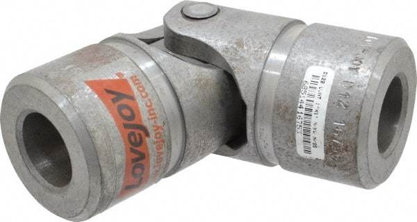 Lovejoy - 1-1/2" Bore Depth, 15,600 In/Lbs. Torque, D-Type Single Universal Joint - 1" Inside x 2" Outside Diam, 5-7/16" OAL - A1 Tooling