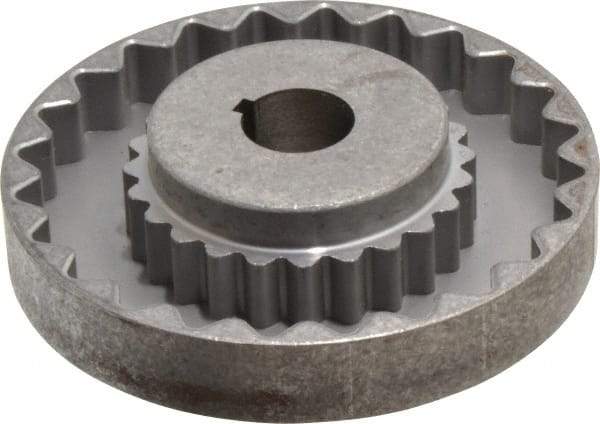 Lovejoy - 7/8" Max Bore Diam, 3/16" x 3/32" Keyway Width x Depth, Flexible Coupling Hub - 4-5/8" OD, 3.94" OAL, Cast Iron - A1 Tooling