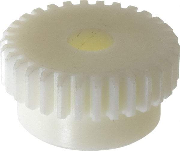 Poly Hi Solidur - 16 Pitch, 1-7/8" Pitch Diam, 30 Tooth Spur Gear - 1/2" Face Width, 1/2" Bore Diam, 1-5/8" Hub Diam, Nylon - A1 Tooling