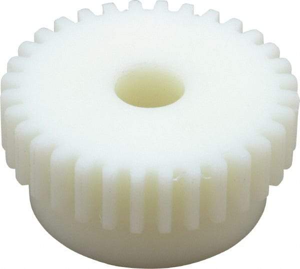 Poly Hi Solidur - 16 Pitch, 2" Pitch Diam, 32 Tooth Spur Gear - 1/2" Face Width, 1/2" Bore Diam, 1-3/4" Hub Diam, Nylon - A1 Tooling