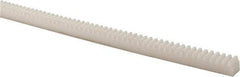 Poly Hi Solidur - 3/8" Face Width, 4 Feet Long, 3/8" Thick Nylon Gear Rack - 20 Pitch, 14-1/2° Pressure Angle - A1 Tooling