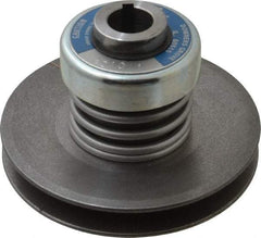 Lovejoy - 2.69" Min Pitch, 4.13" Long, 5.65" Max Diam, Spring Loaded Variable Speed Pulley - 6" Outside Diam, 1" Inside Diam, 1 Hp at 1750 RPM, 3/4 Hp at 1150 RPM - A1 Tooling