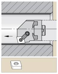 Kennametal - Right Hand Cut, 76.96mm Min Bore Diam, Size H40 Modular Boring Cutting Unit Head - Through Coolant, Compatible with CN.. - A1 Tooling