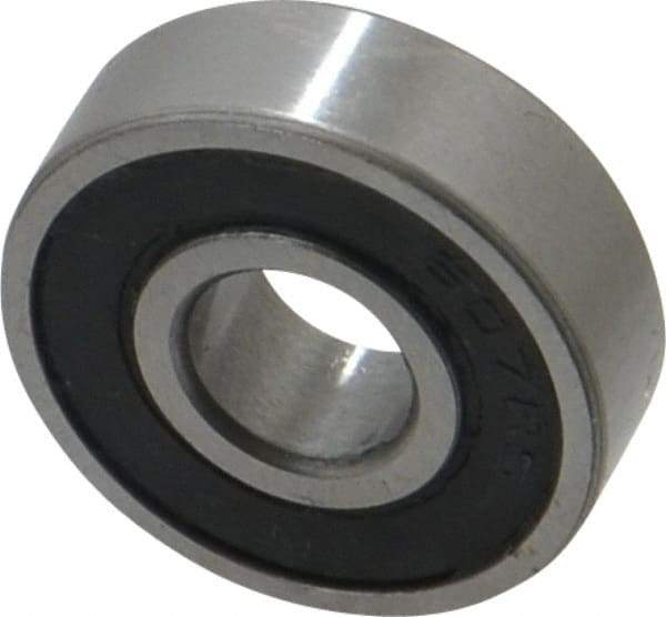 Tritan - 7mm Bore Diam, 19mm OD, Double Seal Deep Groove Radial Ball Bearing - 6mm Wide, 1 Row, Round Bore, 205 Lb Static Capacity, 525 Lb Dynamic Capacity - A1 Tooling