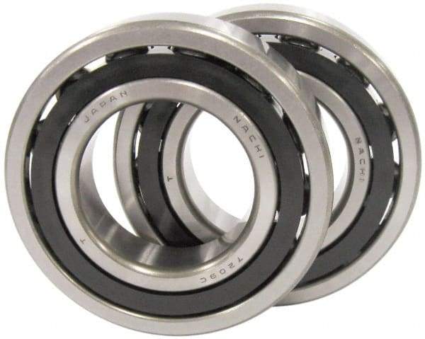 Nachi - 95mm Bore Diam, 170mm OD, Open Angular Contact Radial Ball Bearing - 32mm Wide, 1 Row, Round Bore, 230,000 Nm Static Capacity, 217,000 Nm Dynamic Capacity - A1 Tooling