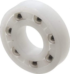 Made in USA - 3/8" Bore Diam, 7/8" OD, Open Plastic Race Radial Ball Bearing - 7/32" Wide, 1 Row, Round Bore, 33 Lb Static Capacity, 42 Lb Dynamic Capacity - A1 Tooling