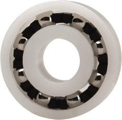 Made in USA - 8mm Bore Diam, 22mm OD, Open Plastic Race Radial Ball Bearing - 7mm Wide, 1 Row, Round Bore, 33 Lb Static Capacity, 42 Lb Dynamic Capacity - A1 Tooling