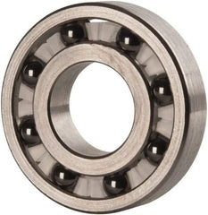 Made in USA - 1/2" Bore Diam, 1-1/8" OD, Open Precision Ground Radial Ball Bearing - 1/4" Wide, 1 Row, Round Bore, 129 Lb Static Capacity, 165 Lb Dynamic Capacity - A1 Tooling