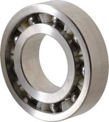 Made in USA - 1" Bore Diam, 2" OD, Open Precision Ground Radial Ball Bearing - 1/2" Wide, 1 Row, Round Bore, 163 Lb Static Capacity, 276 Lb Dynamic Capacity - A1 Tooling