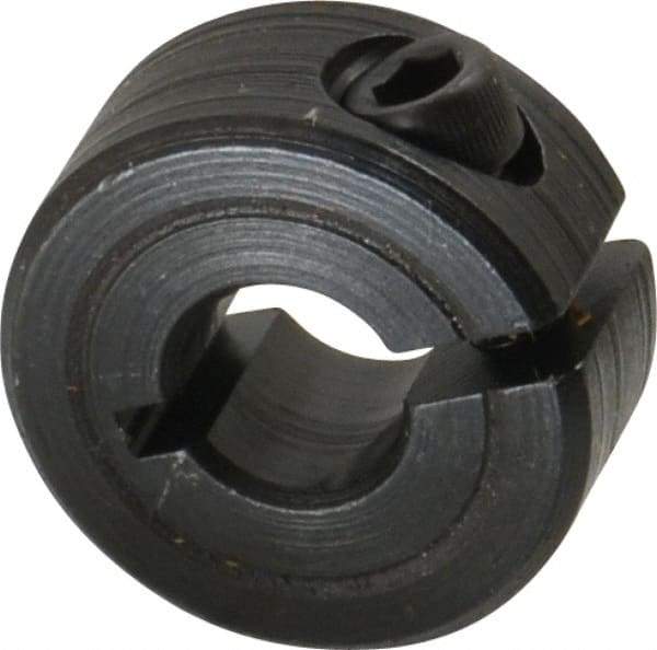 Climax Metal Products - 1/4" Bore, Steel, One Piece Clamp Collar - 11/16" Outside Diam, 5/16" Wide - A1 Tooling