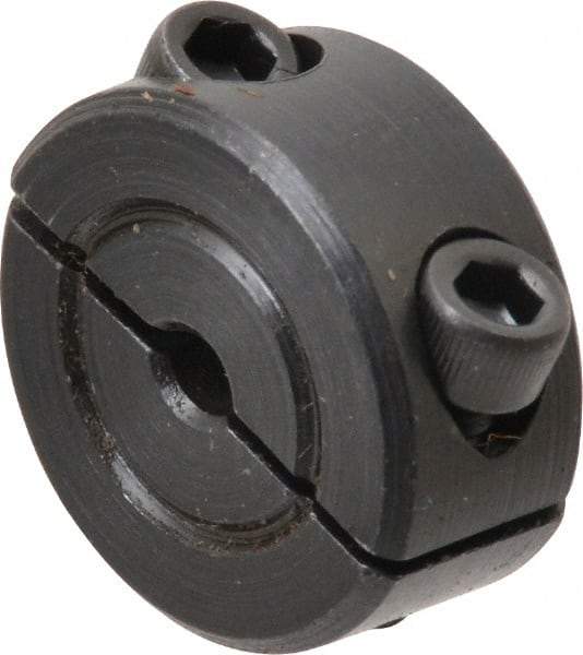 Climax Metal Products - 1/8" Bore, Steel, Two Piece Shaft Collar - 11/16" Outside Diam, 5/16" Wide - A1 Tooling