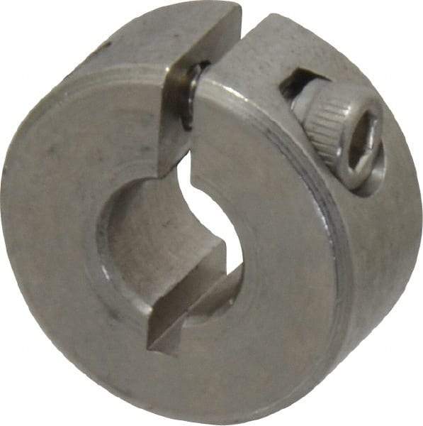 Climax Metal Products - 1/4" Bore, Stainless Steel, One Piece Clamp Collar - 11/16" Outside Diam, 5/16" Wide - A1 Tooling