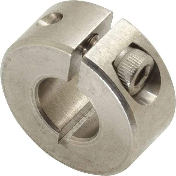 Climax Metal Products - 3/8" Bore, Stainless Steel, One Piece Clamp Collar - 7/8" Outside Diam, 3/8" Wide - A1 Tooling