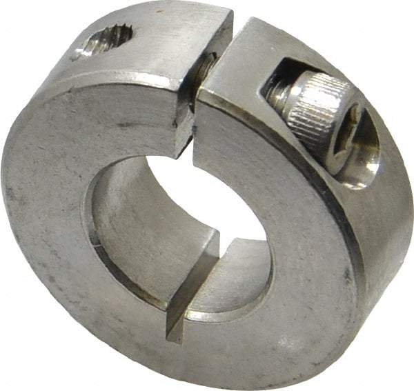 Climax Metal Products - 5/8" Bore, Stainless Steel, One Piece Clamp Collar - 1-5/16" Outside Diam, 7/16" Wide - A1 Tooling