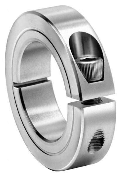 Climax Metal Products - 2-3/16" Bore, Stainless Steel, One Piece One Piece Split Shaft Collar - 3-1/4" Outside Diam, 3/4" Wide - A1 Tooling