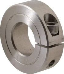 Climax Metal Products - 11/16" Bore, Stainless Steel, One Piece One Piece Split Shaft Collar - 1-1/2" Outside Diam, 1/2" Wide - A1 Tooling