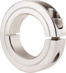 Climax Metal Products - 1-1/4" Bore, Stainless Steel, One Piece Clamp Collar - 2-1/16" Outside Diam, 1/2" Wide - A1 Tooling