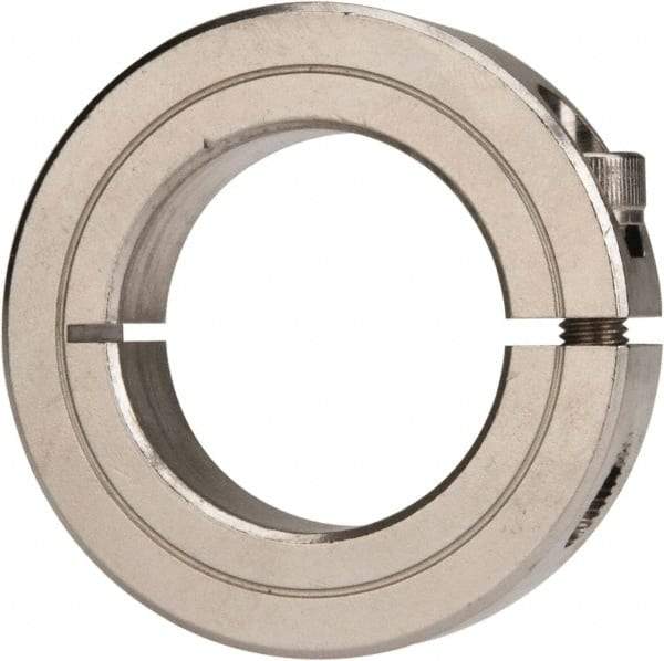 Climax Metal Products - 1-3/8" Bore, Stainless Steel, One Piece Clamp Collar - 2-1/4" Outside Diam, 9/16" Wide - A1 Tooling