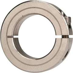 Climax Metal Products - 1-3/8" Bore, Stainless Steel, One Piece Clamp Collar - 2-1/4" Outside Diam, 9/16" Wide - A1 Tooling