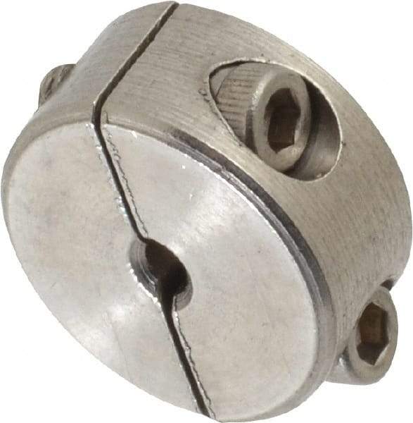 Climax Metal Products - 1/8" Bore, Stainless Steel, Two Piece Shaft Collar - 11/16" Outside Diam, 5/16" Wide - A1 Tooling