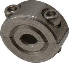 Climax Metal Products - 3/16" Bore, Stainless Steel, Two Piece Shaft Collar - 11/16" Outside Diam, 5/16" Wide - A1 Tooling