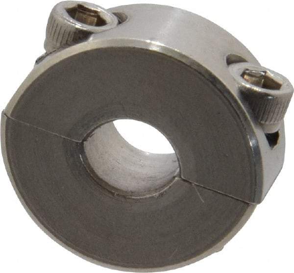 Climax Metal Products - 1/4" Bore, Stainless Steel, Two Piece Shaft Collar - 11/16" Outside Diam, 5/16" Wide - A1 Tooling