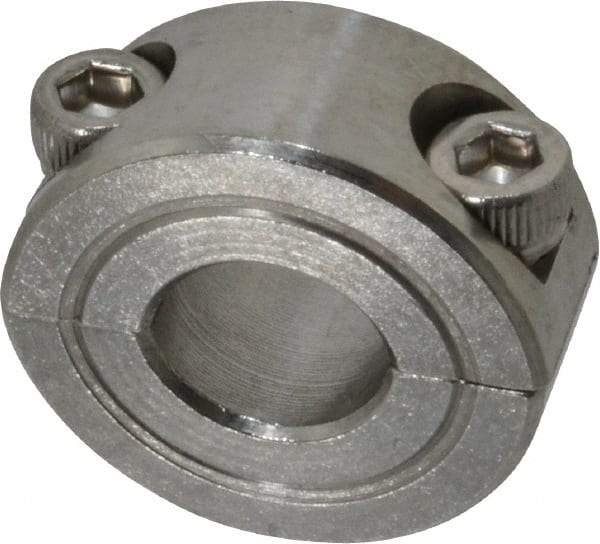 Climax Metal Products - 3/8" Bore, Stainless Steel, Two Piece Shaft Collar - 7/8" Outside Diam, 3/8" Wide - A1 Tooling