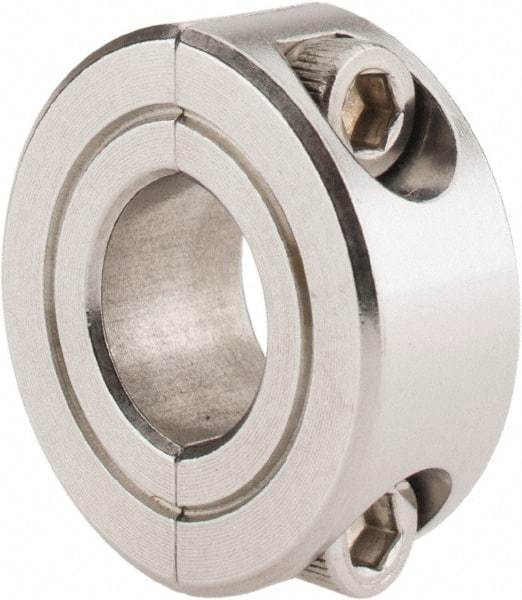 Climax Metal Products - 7/16" Bore, Stainless Steel, Two Piece Shaft Collar - 15/16" Outside Diam, 3/8" Wide - A1 Tooling