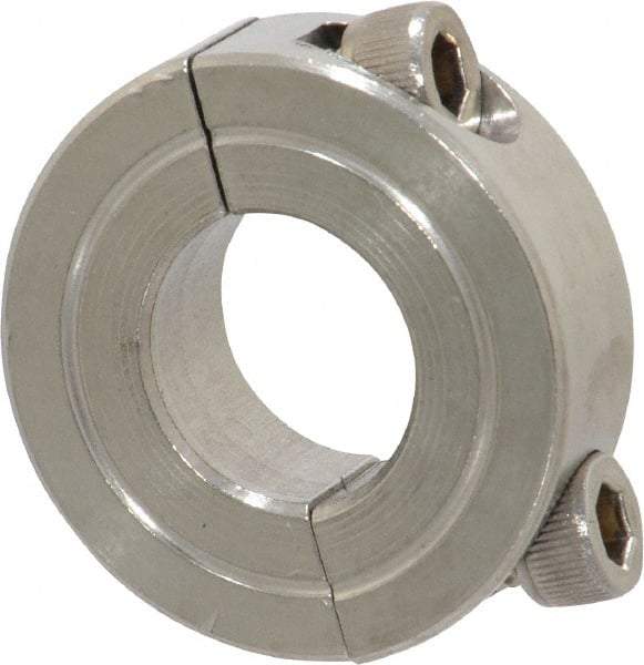 Climax Metal Products - 5/8" Bore, Stainless Steel, Two Piece Shaft Collar - 1-5/16" Outside Diam, 7/16" Wide - A1 Tooling