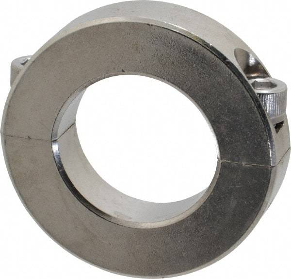 Climax Metal Products - 1-3/16" Bore, Stainless Steel, Two Piece Shaft Collar - 2-1/16" Outside Diam, 1/2" Wide - A1 Tooling